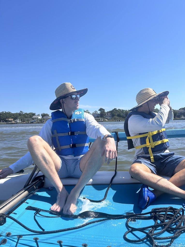 Guests sailing the Hobie Cat through Bogue Sound